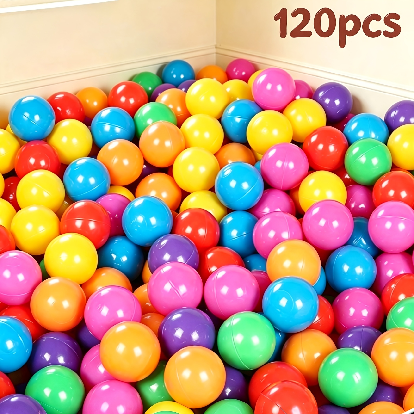Image of 120 Reusable Colorful Game Balls, Balls Suitable For Ball Pits, Play Tents, And