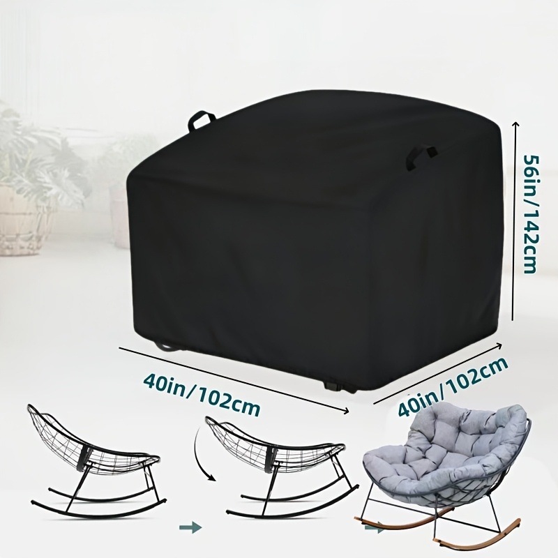 Image of Outdoor Recliner Cover | Patio Rocking Chair Sofa Chair Cover With 2 Handles, Pu Coated Oxford Cloth, Woven Polyester, Drawstring Closure, 600d Density