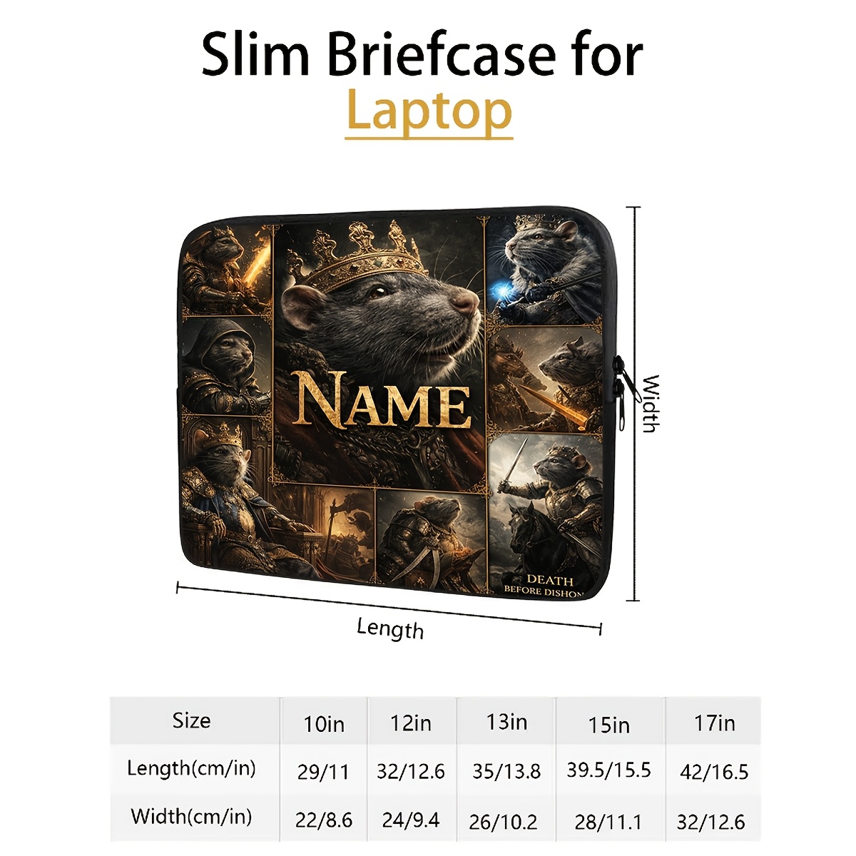 Custom Rat King Warrior Laptop Sleeve Case for 25.4-43.18cm Laptops