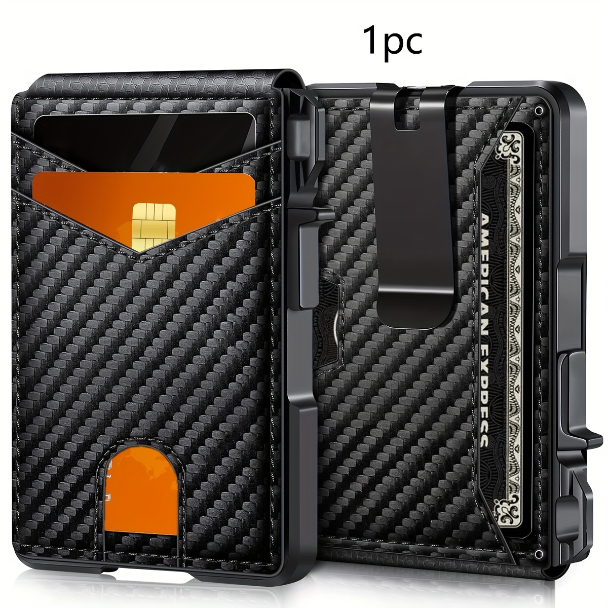 

Men's Tactical Wallet Minimalist Leather Card Bag Transparent Window Rfid Blocking Dual Folding Minimalist Wallet Ideal Gift For Men