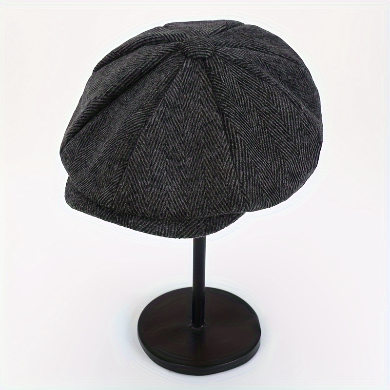 TEMU Men' Beret Hat With , Blend  , Woven , Breathable & - With Adjustable - (1pc)