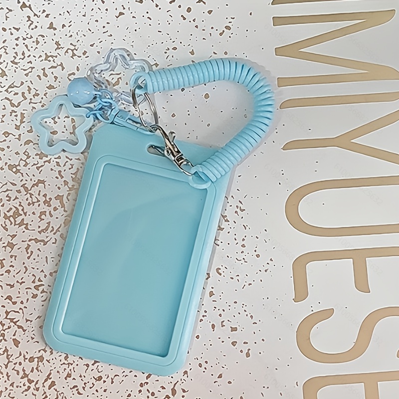 plastic key card sleeves Two Card Vertical Clear Rigid Plastic Fuel Card and Badge Holder with Keychain (SPID-1220)