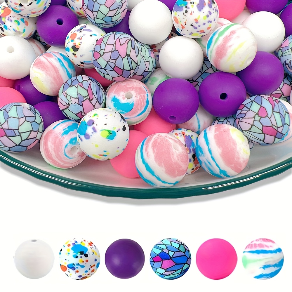 

39pcs Silicone Beads Set, Colorful , Making Supplies For Earrings, Necklaces, Bracelets, Keychains, Pens, Makeup Brushes - Craft Beads & Bead Assortments