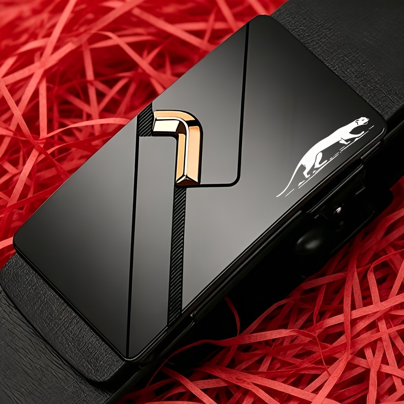 TEMU Logo Men's Casual Alloy Automatic Belt Suitable For Business Trousers Low-key Practical Non-ostentatious Holiday Gift For Colleagues And Good