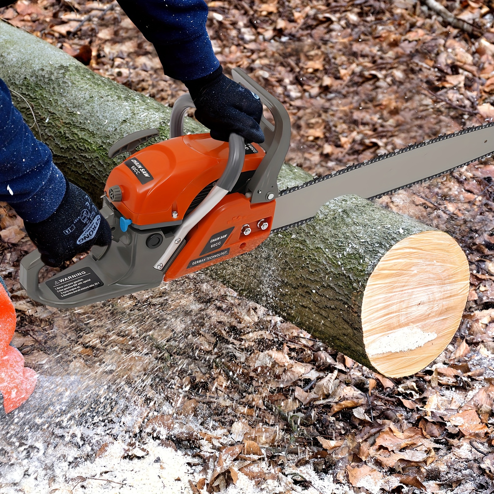 

Handheld Cordless Petrol Chain Saw, Gas Powered Chainsaw, 60cc Gasoline Chainsaw