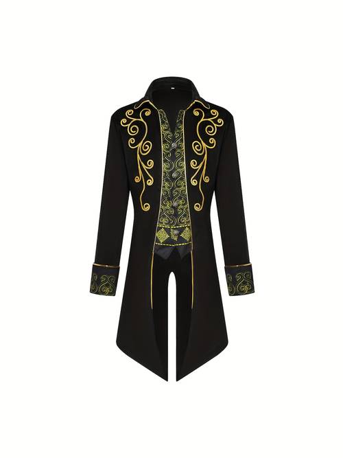 imagen del artículo superior medieval para hombre, de estilo retro con dorado, para fiestas, dis es de halloween, atuendos para hombre
