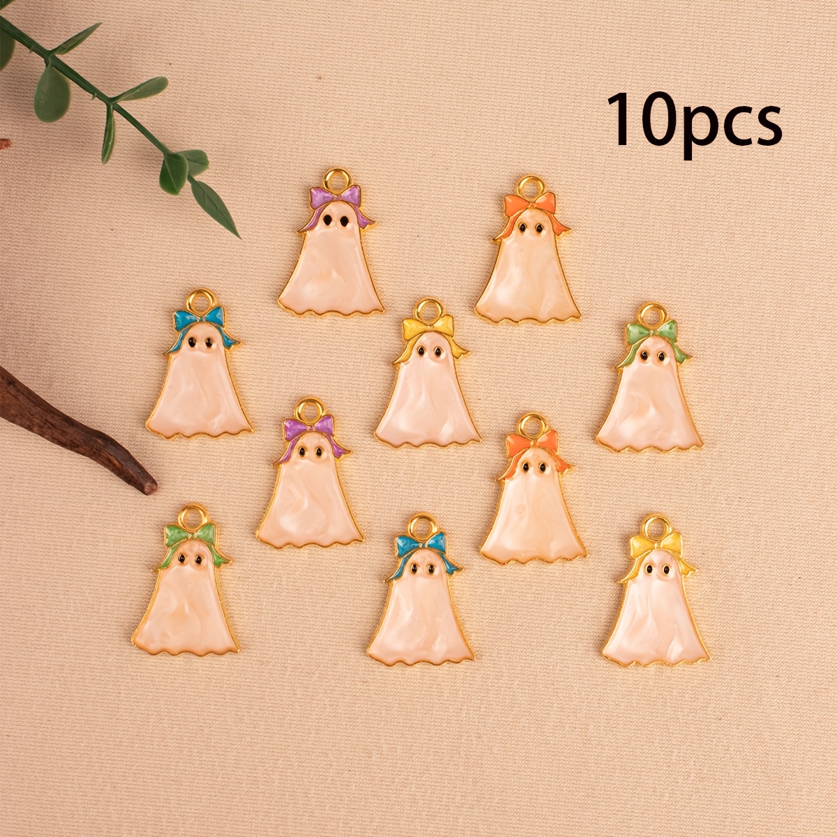 TEMU 10pcs Halloween Pendants Alloy Material Jewelry Making Best Accessory For Necklace, Earrings, Wristband, Keychain And Phone Lanyard