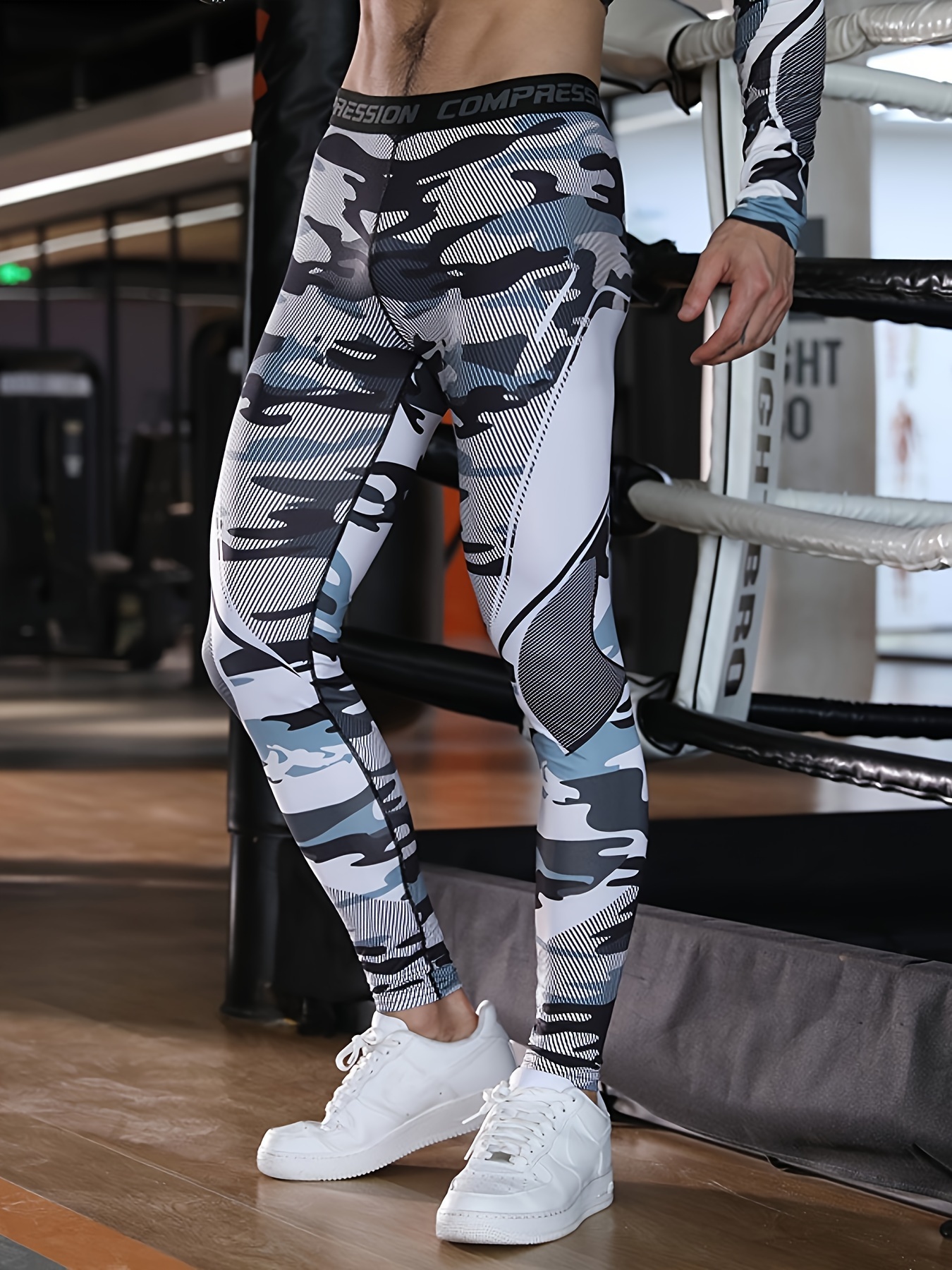 Running Tights for Men Sports Trousers Compression Camouflage Athletic  Pants Workout Leggings