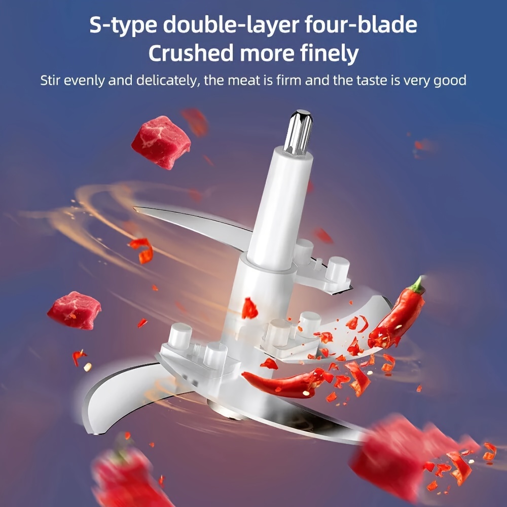 300w food processors for home and kitchen use meat grinder 4 bi level blades 2l electric food chopper meat grinder for meat vegetable fruits nuts and   food 2 speed   Product details 1