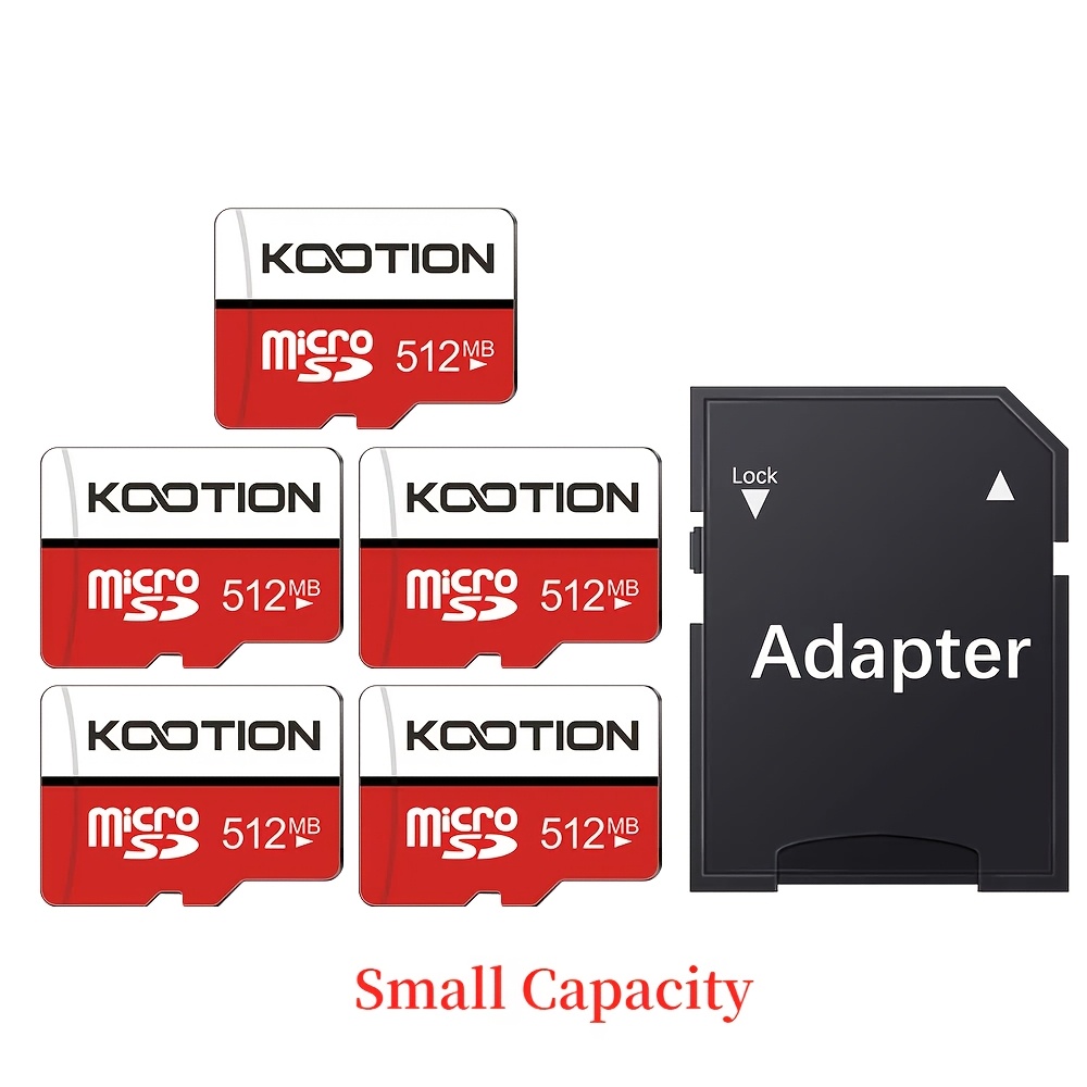 5-pack Kootion Card Suitable For /mp3 Players, 5pcs With 512/256/128 Mb , Class 4 Storage For Smartphones, Tablets, Cameras, Basic Data Transfer & Small File Storage (not Gb)
