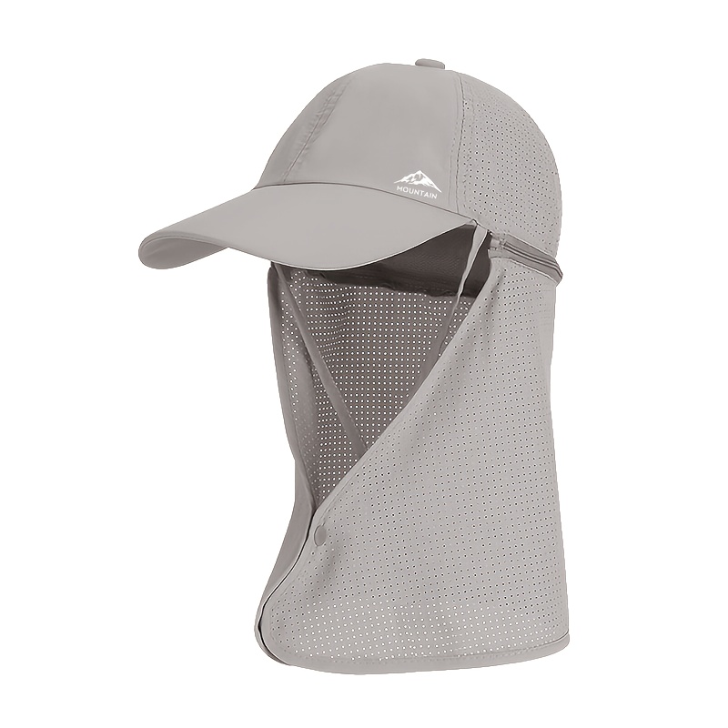 TEMU Gorra de béisbol para exteriores con protección solar y transpirable, estilo gorra desmontable + mascarilla facial, cubierta casual para cara y