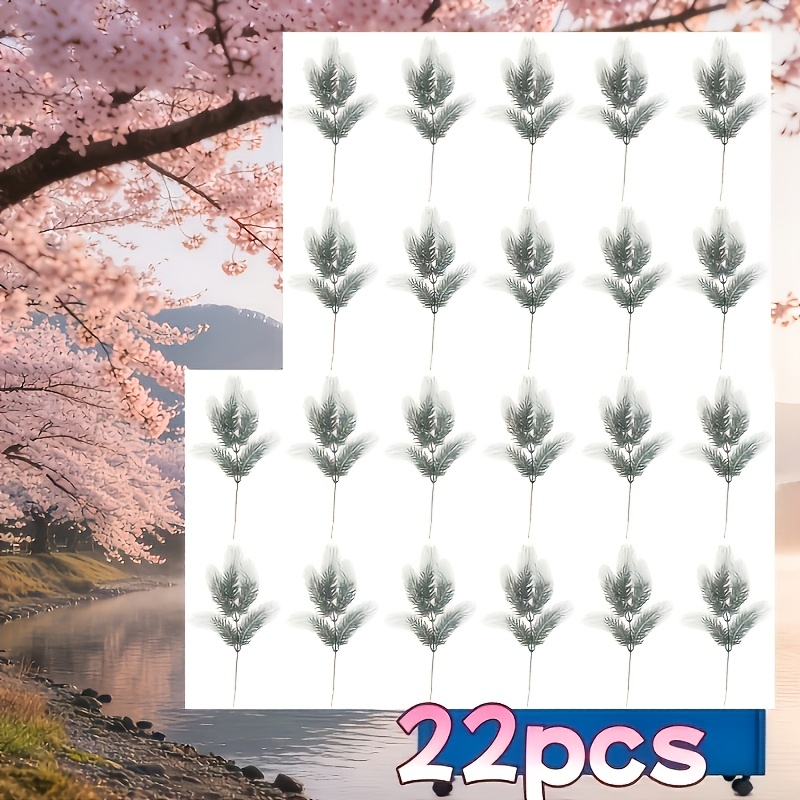 TEMU 22pcs And Elegant Artificial Cedar Branches - Realistic And Beautiful Faux Flowers, Suitable For Home Decor Items, Doorway Ornaments, Courtyard