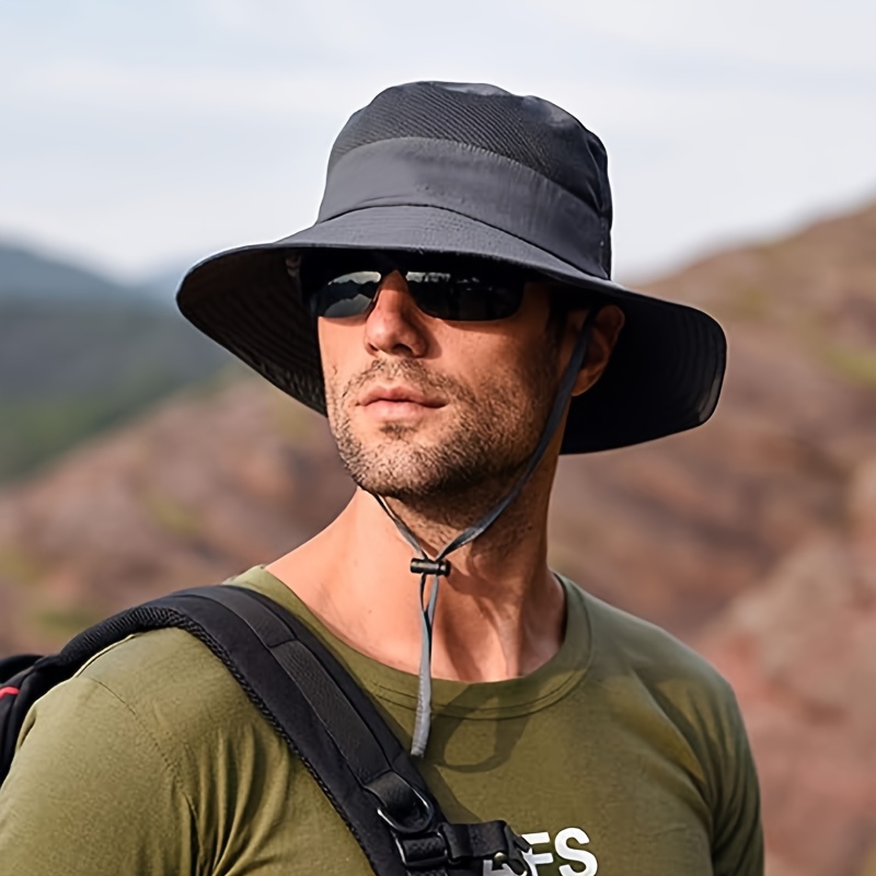 1pc Outdoor Green Sun Hat With Wide Brim For Hiking And Traveling, Suitable  For Men In Summer