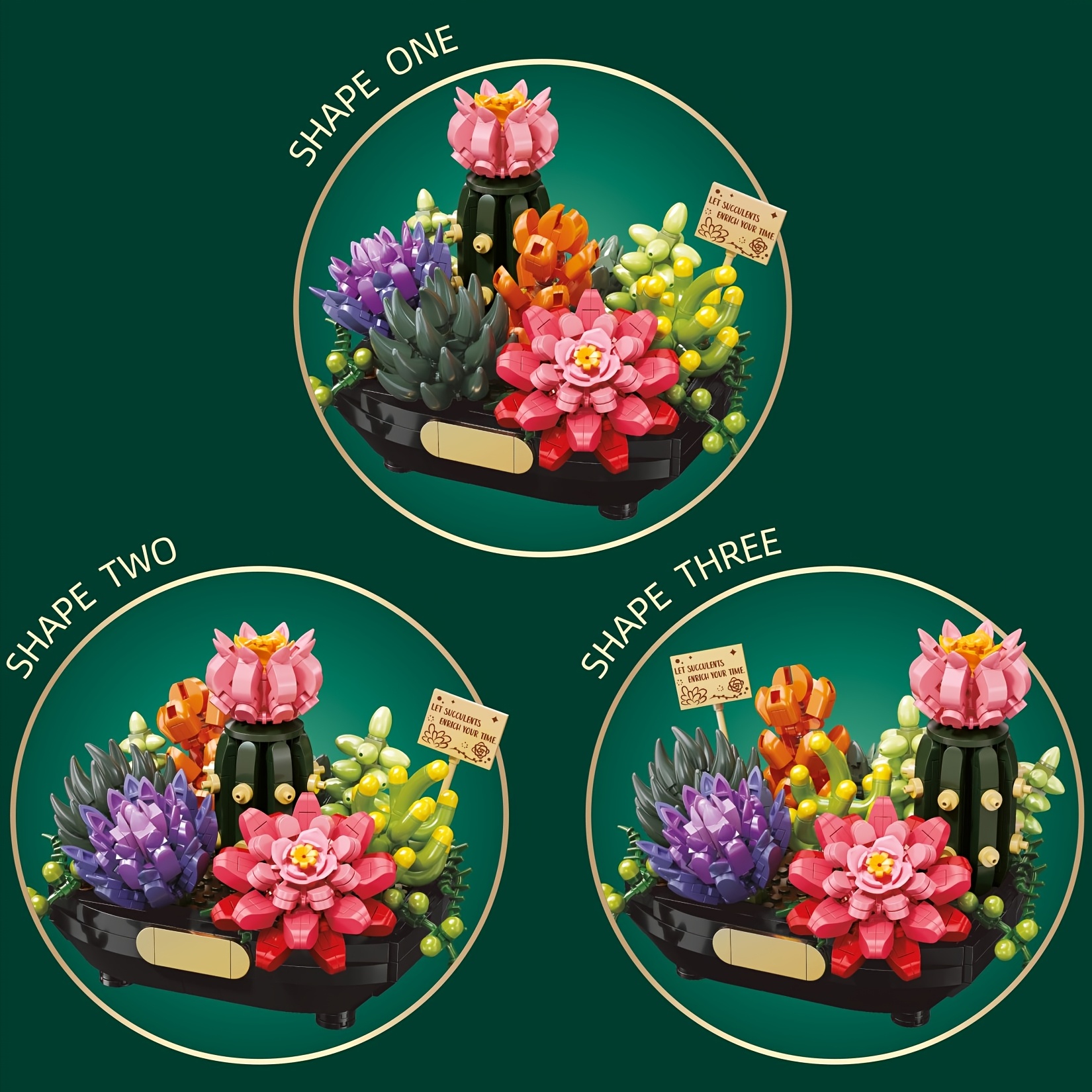 Succulent Bonsai Stacking Blocks Set, STEM Educ