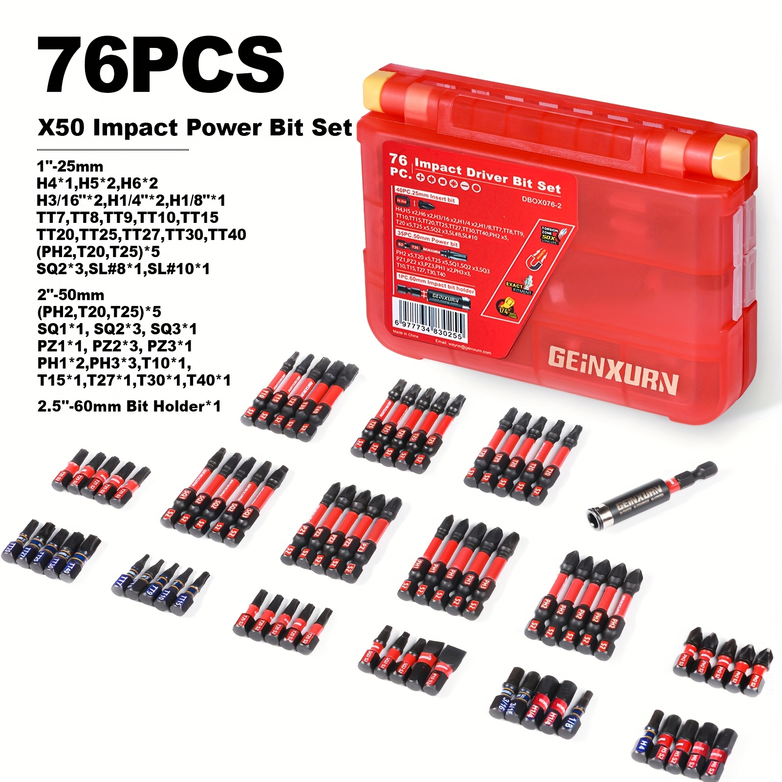 

76pcs Set X50 Power Impact Screwdriver Set