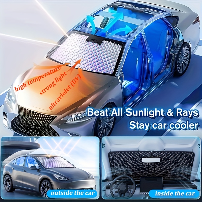 1pc Car-Specific Windshield Sunshade, Effective Sun Protection, Portable Foldable Front Window Heat Insulation Cover, Suitable for Most Vehicles, Easy to Store with Thermal Insulation Effect