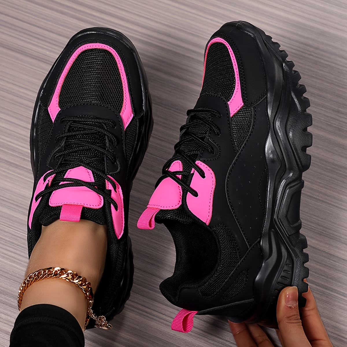 Image of Women's Sports Shoes, Breathable Mesh Upper Laced Platform Sports Shoes, Height-increasing Casual Sports Shoes, Suitable, Women Shoes, Sneakers Elegant Women Shoes Shoes
