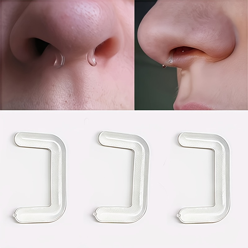 3pcs Transparent Acrylic Nose - Non-clogging Hypoallergenic Nose Piercing, Face Piercing For &, Daily Wear & For Holidays (/christmas/4th) - Nose