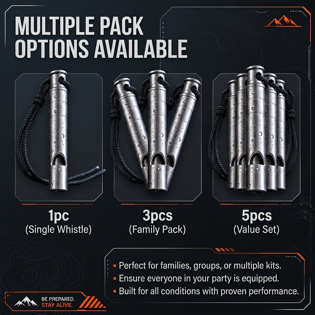 TEMU 1 stuks/3 stuks Titanium Legering Outdoor Survival Fluit Titanium Materiaal Outdoor Wandelen Kamperen Nood Reddings Fluit Krasbestendig En