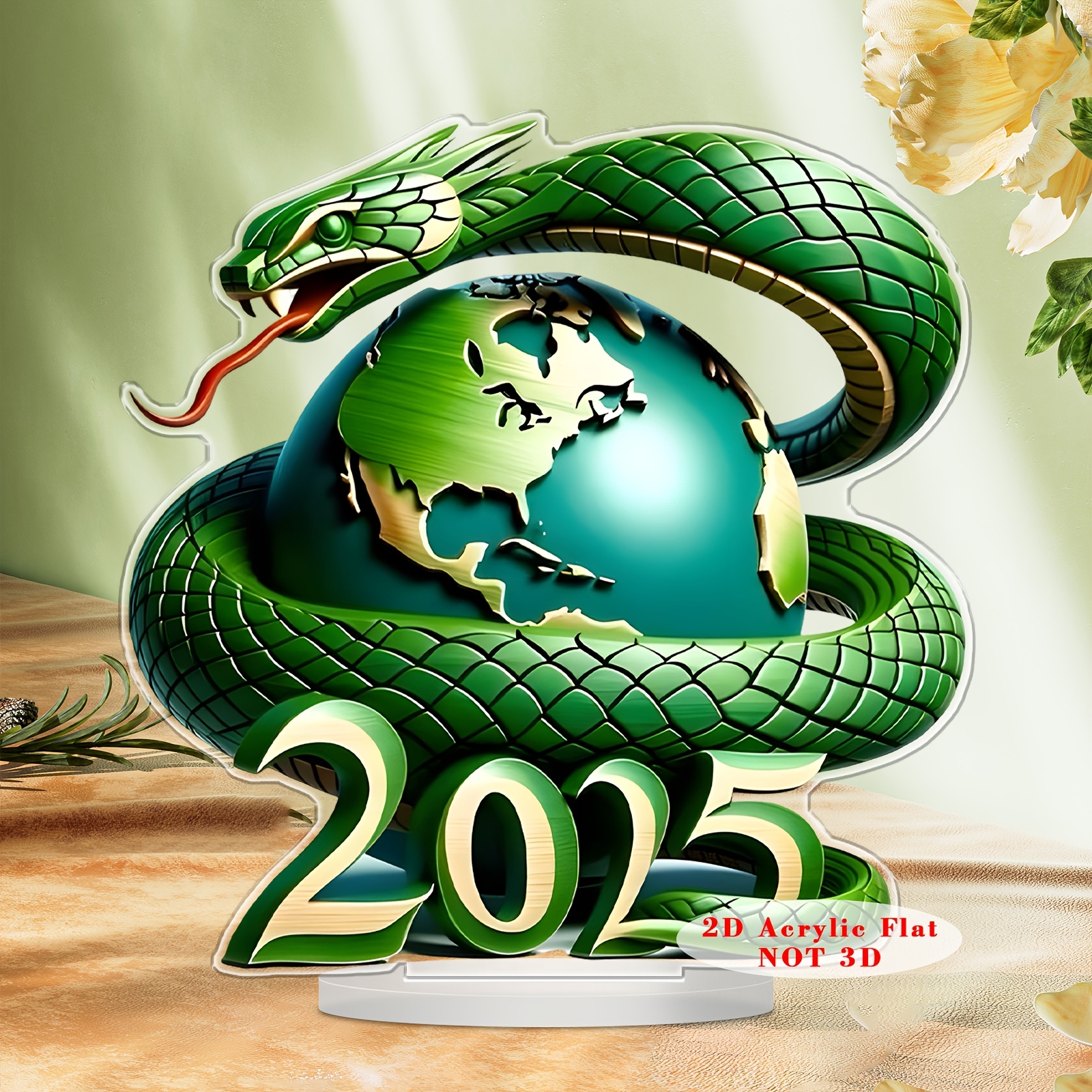 

2025 Snake Acrylic Statue, 1pc - Ideal For Home, Office, Bedroom, Cafe Decor - Perfect Gift For Valentine's Day, Day, Father's Day