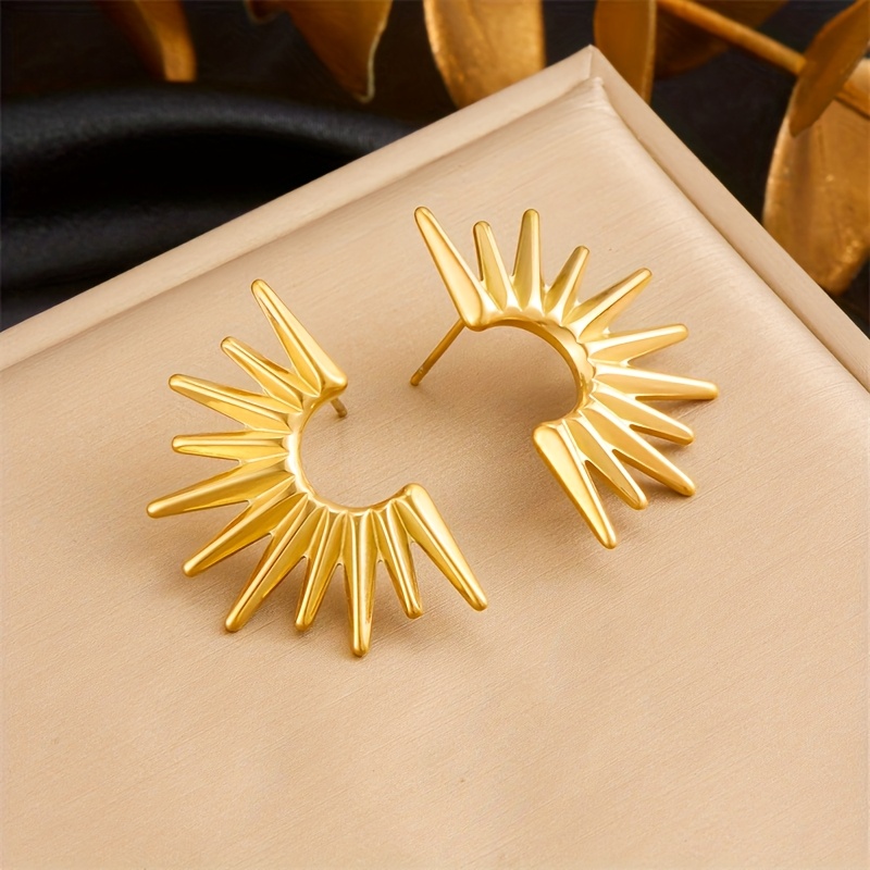 Women' Steel Golden Earrings Are Fashionable, , And Suitable For Daily Wear