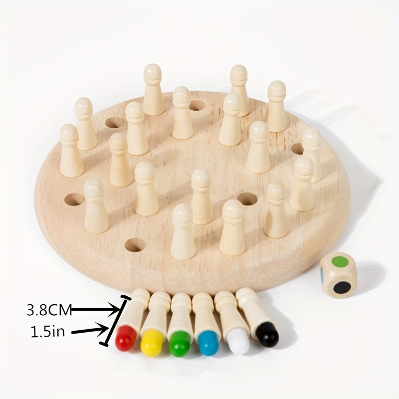 Wood Memory Chess Game for Parent-Child Learning & Concentration
