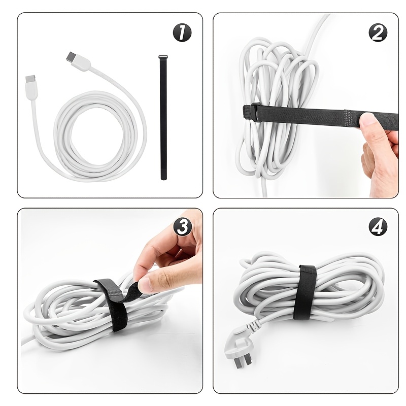 10pcs Hook and Loop Straps for Cable Management