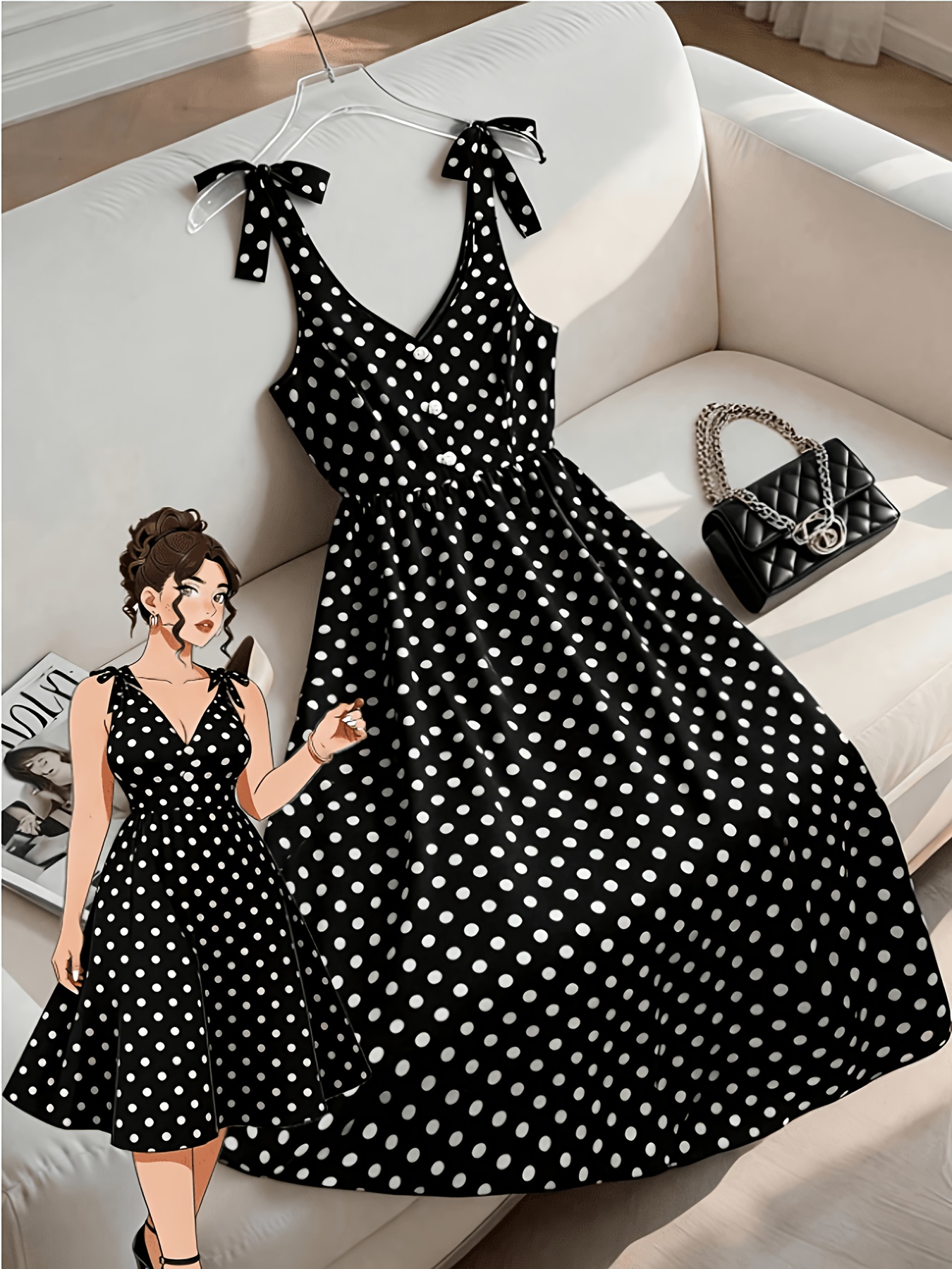 women's dress long sleeve Women's 2025 Spring Summer Dress V Neck High Waist Surplice Neck Lantern Sleeve  Dress at Amazon Women's Clothing store
