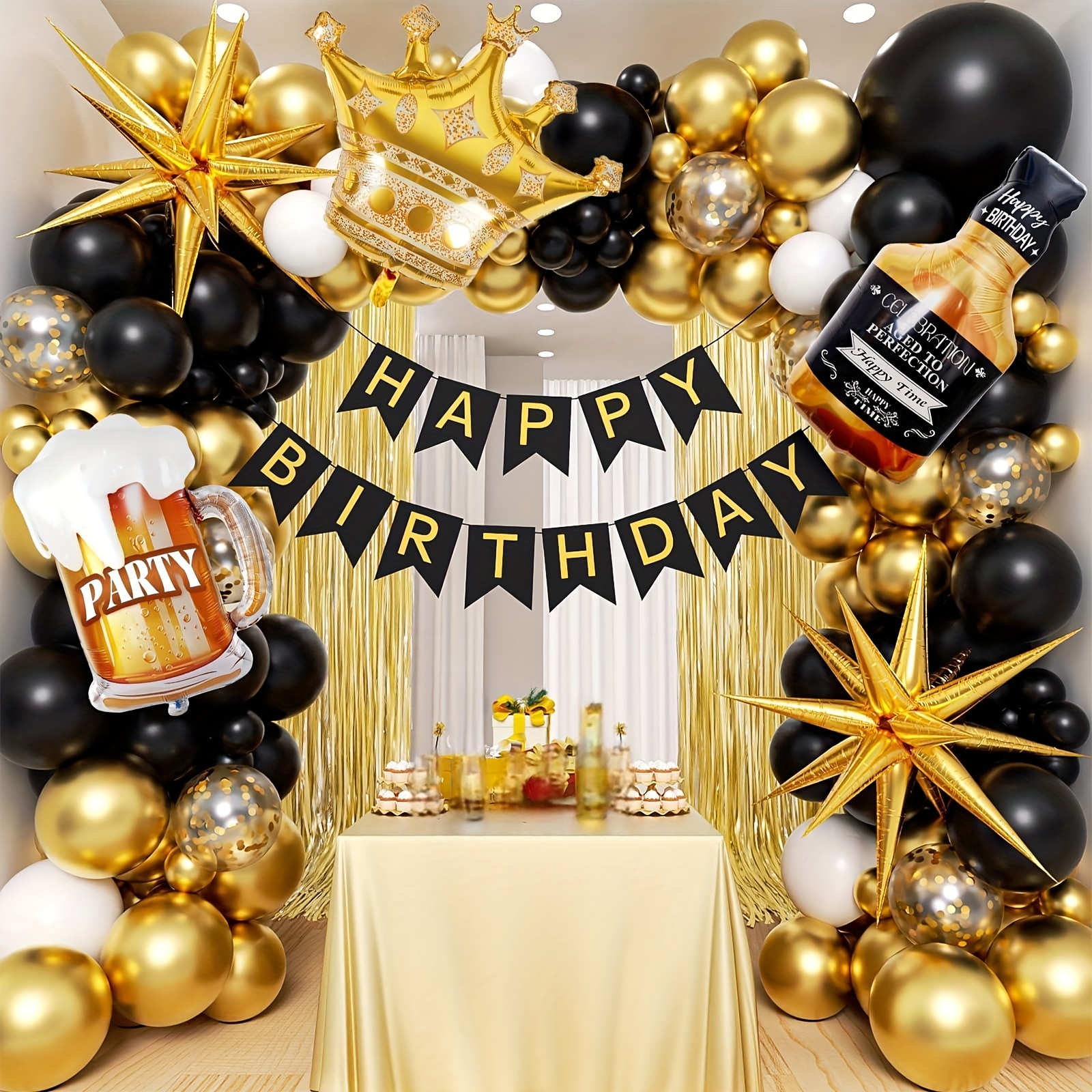 Black Glitter 21. Geburtstag Cake Topper – Cheers Party Deko Für Männer & Jungs