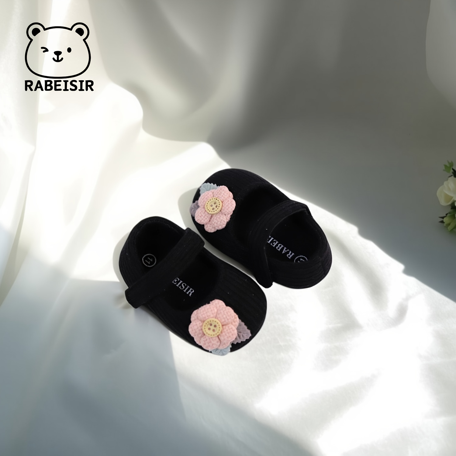 Trendy Cute Flower Mary Jane Shoes For Baby Girls, Comfortable Lightweight Non Slip Walking Shoes For Indoor Outdoor Party, Spring And Autumn