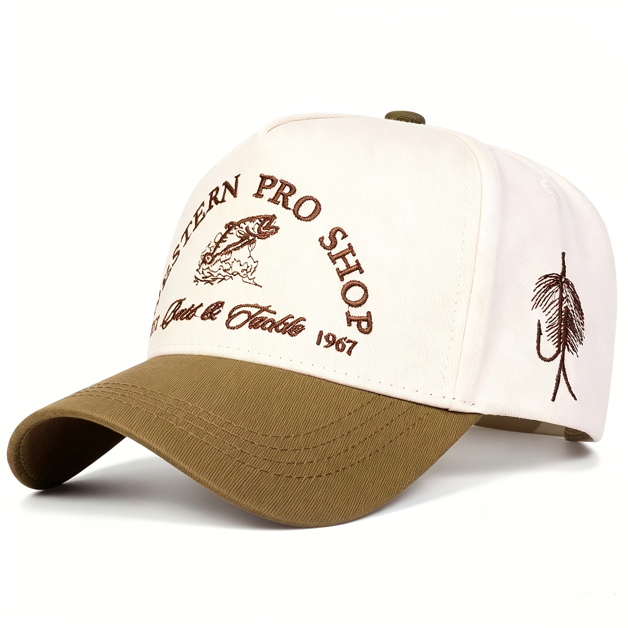 TEMU Men's Embroidered Baseball , Adjustable For Outdoor Use, Stylish And Casual, Suitable For Autumn And , Trips, Beach, And Parties