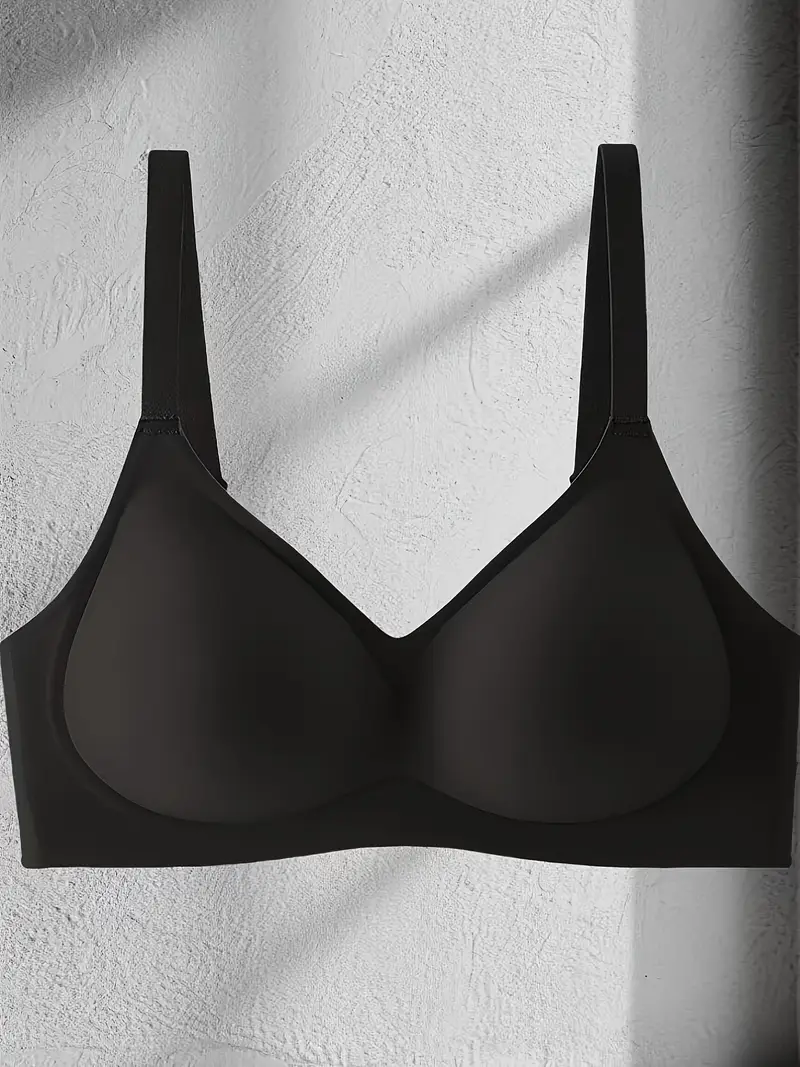 3pcs womens wireless push up bras set seamless t shirt style with palm support medium lift non removable pads soft nylon spandex blend thin straps black beige ideal for daily wear special occasions Product details 6
