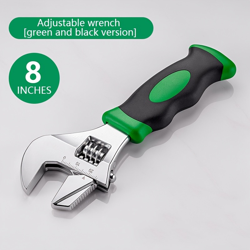 TEMU Adjustable Wrench 6-inch 8-inch Wrench With Short Handle Wide Jaw Opening Shifter Movable Spanners With Measurement Scales Engraved