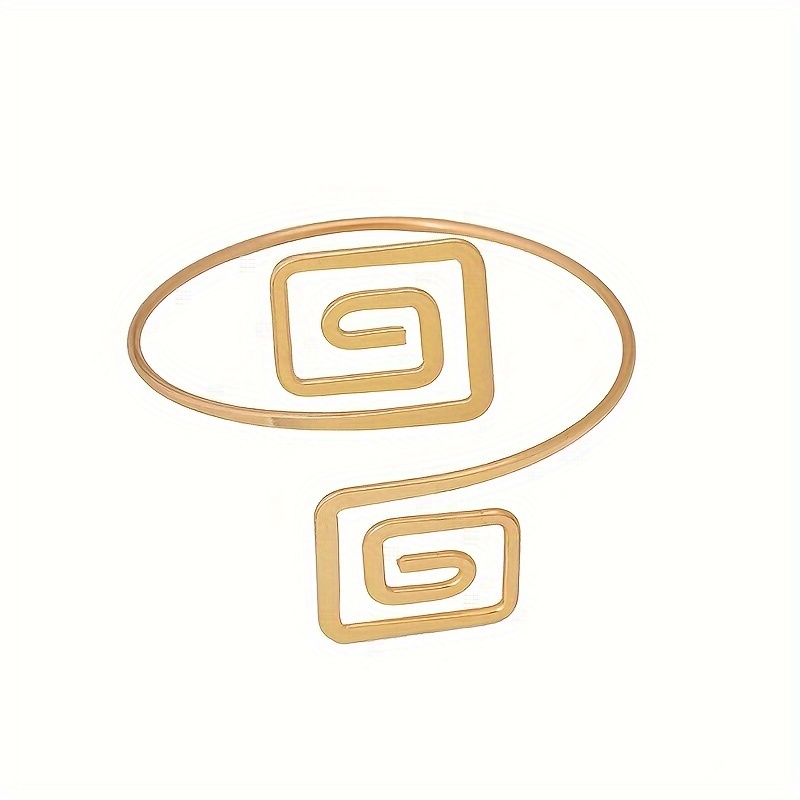 Image of 1pc Golden/silvery Metal Open-end Adjustable Square Scroll Pattern Curtain Tieback With Ties