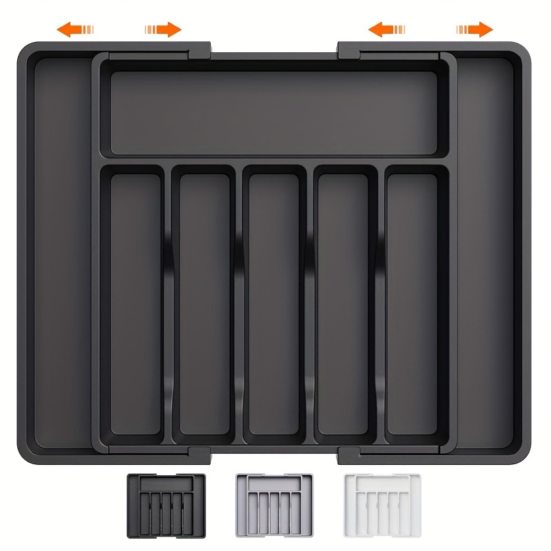 

Organisateur de Tiroir à Couverts Extensible Oductsen - Sans BPA, Plateau d'Ustensiles de Cuisine Ajustable pour Cuillères, Fourchettes, Couteaux - Grand Porte-Couverts en Plastique