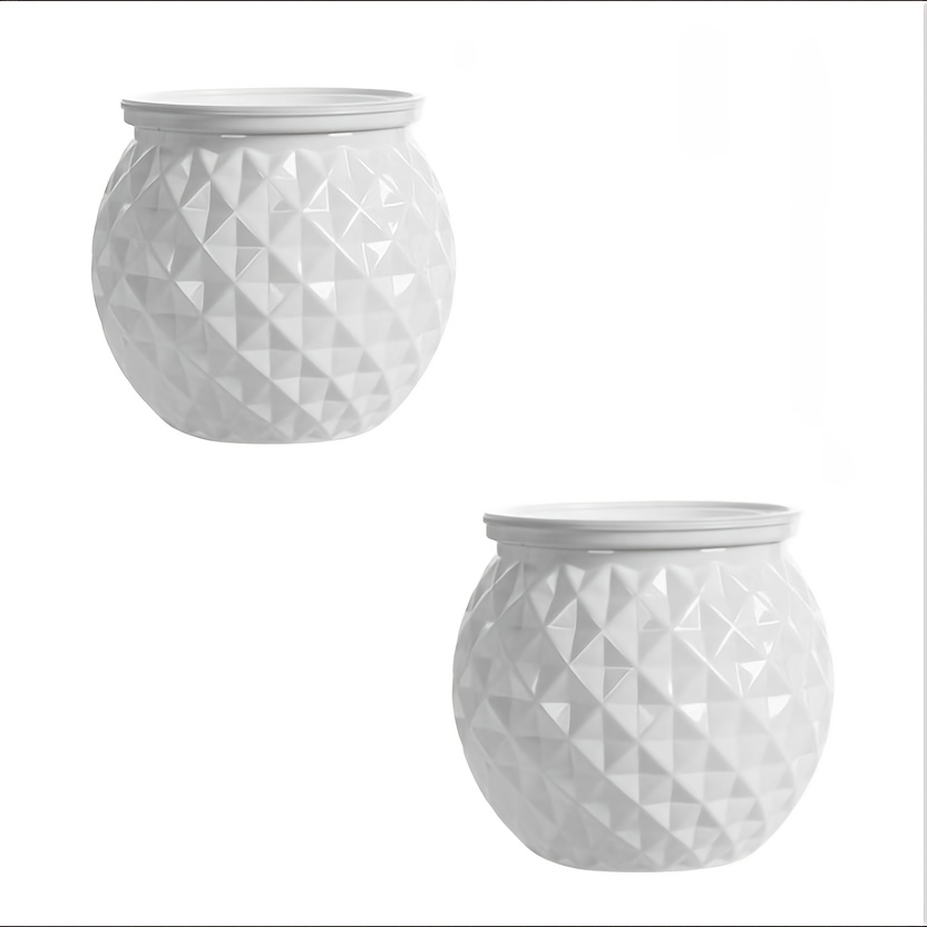 TEMU [self-watering Flower Pots] 2pcs Modern Self-watering Flower Pots | Automatic Watering System, Durable Plastic Circular Planters For