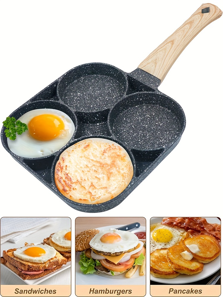 versatile non stick frying pan with 4 sections   dumplings   breakfast induction compatible details 0