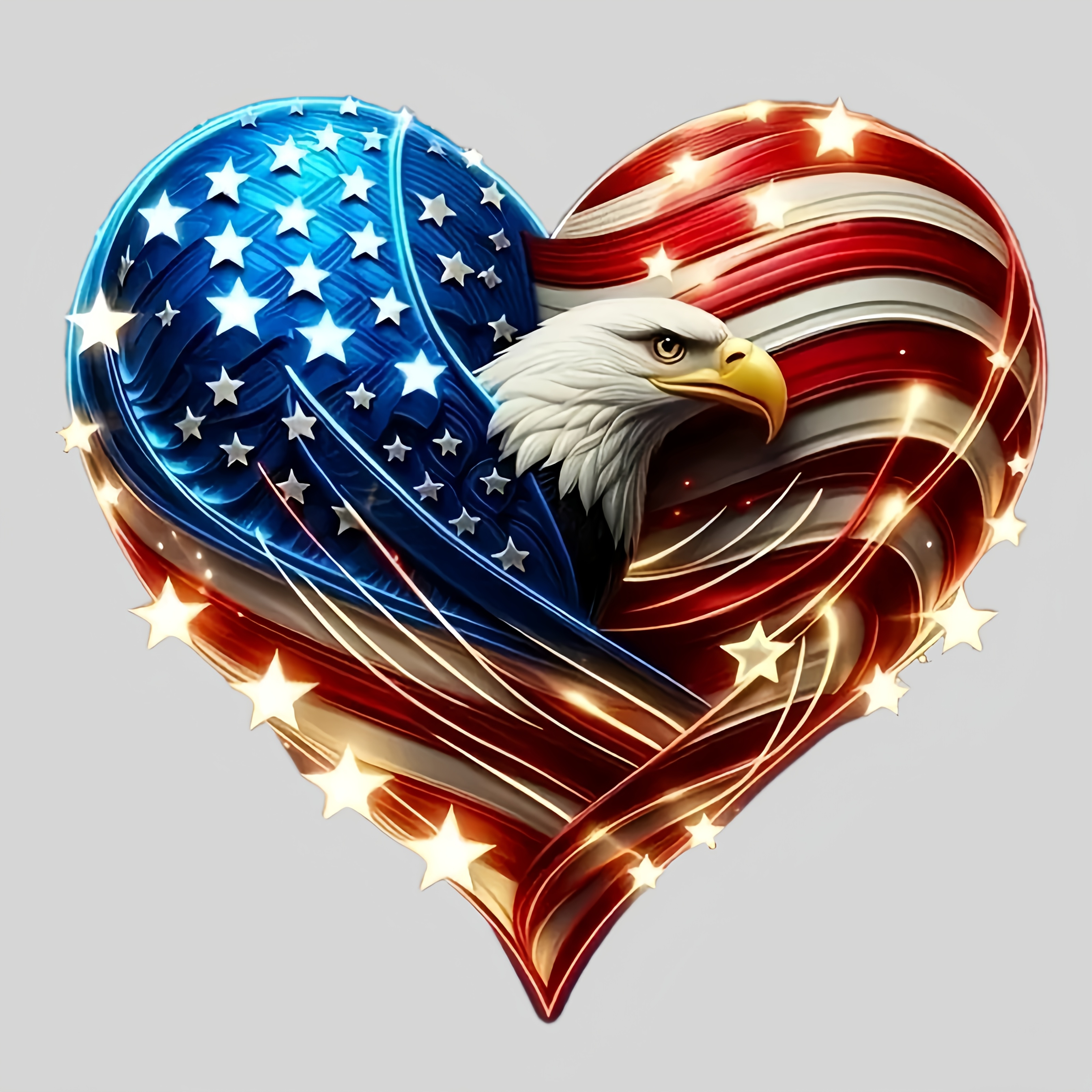 

Patriotic Eagle & Heart-shaped American Flag Vinyl Sticker - Waterproof, Self-adhesive Decal For Cars, Laptops, Trucks, Motorcycles - & Door Decoration, American Flag Car Accessories