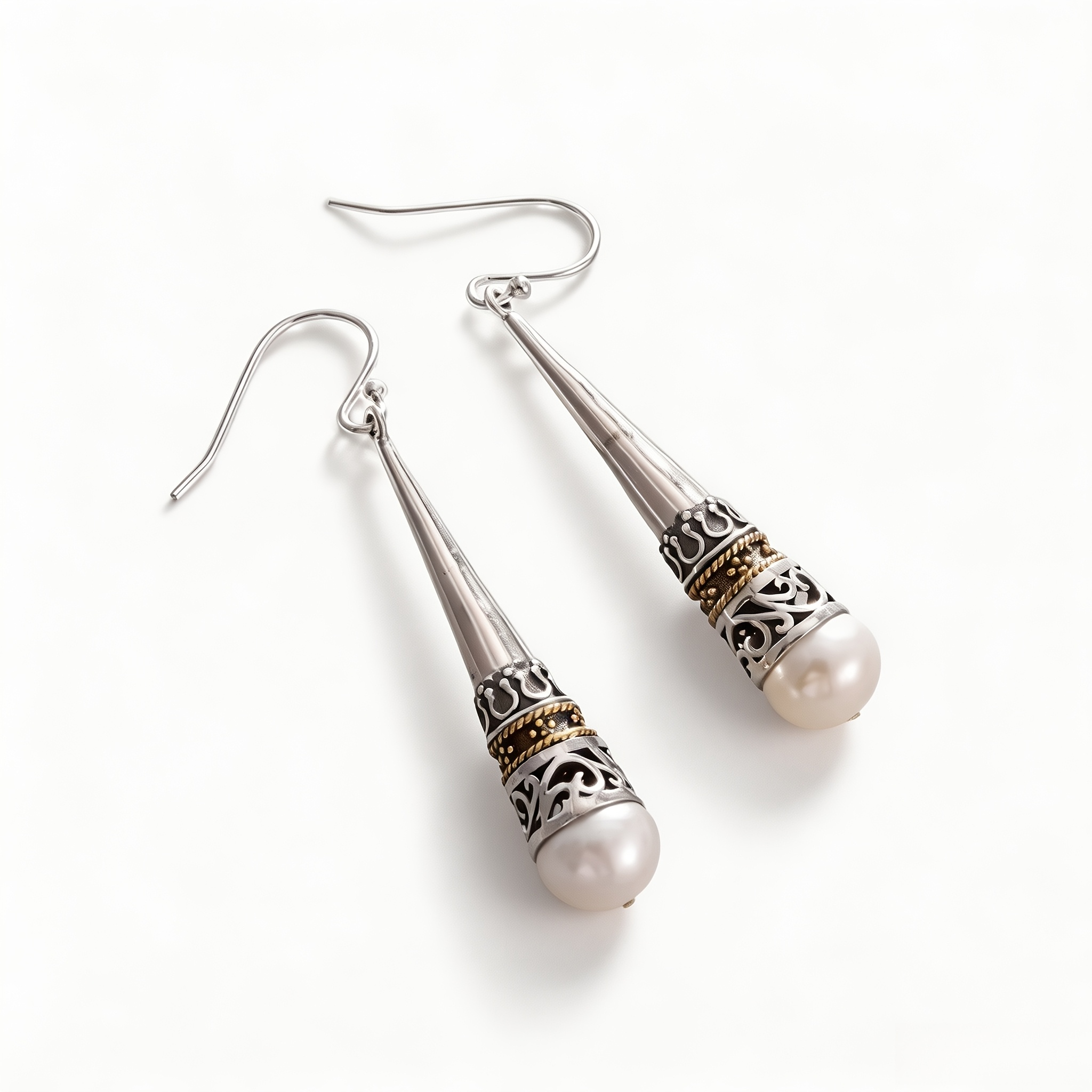 TEMU 1-pair Vintage Teardrop Dangle Earrings With Elegant Pearl Embellishment And Ethnic Bohemian Style, Personalized Accessory, Suitable For Women
