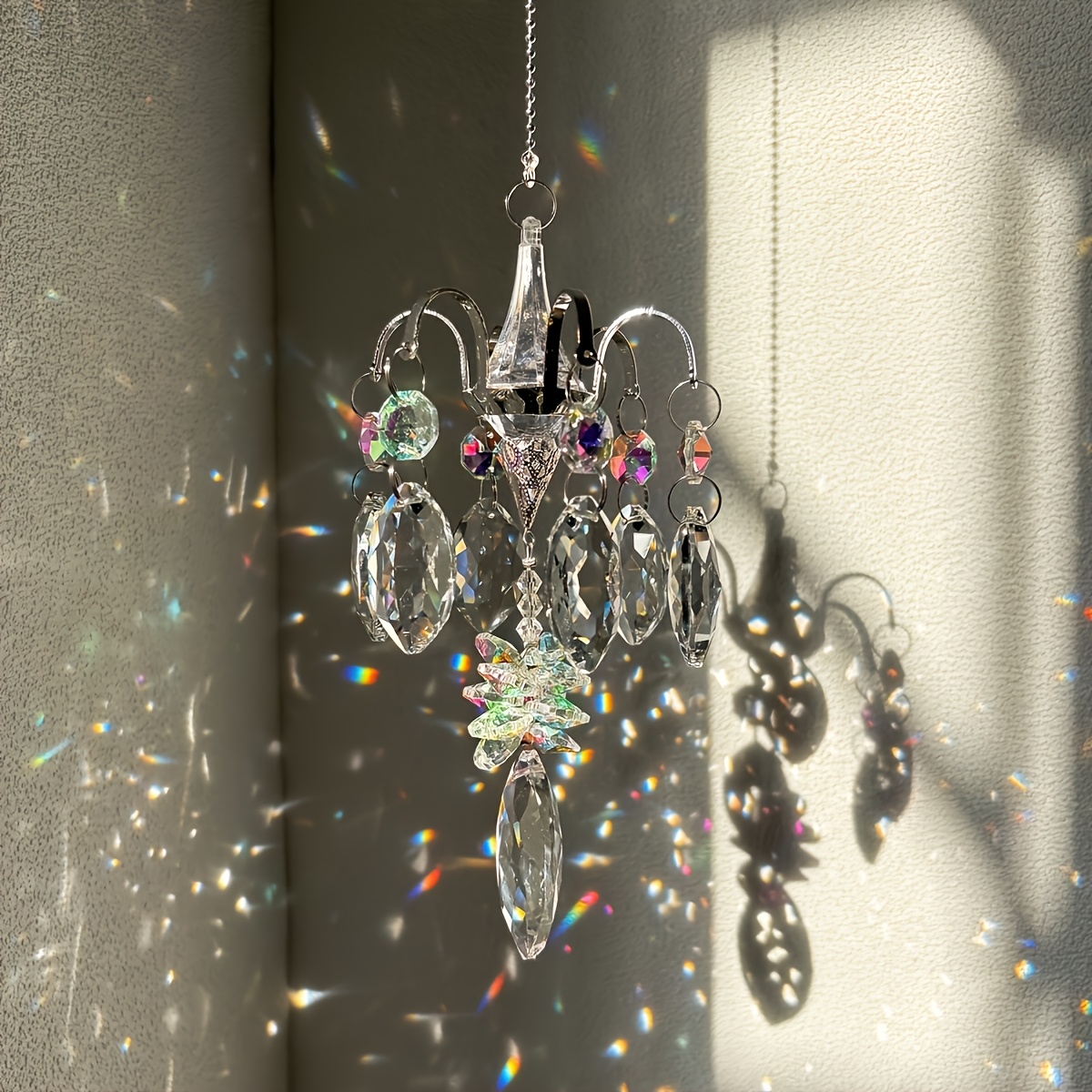 crystal bead chandelier branch   hanging ornament prism rainbow manufacturer suitable for home garden car anniversary gift party gift christmas   gift for any occasion details 1