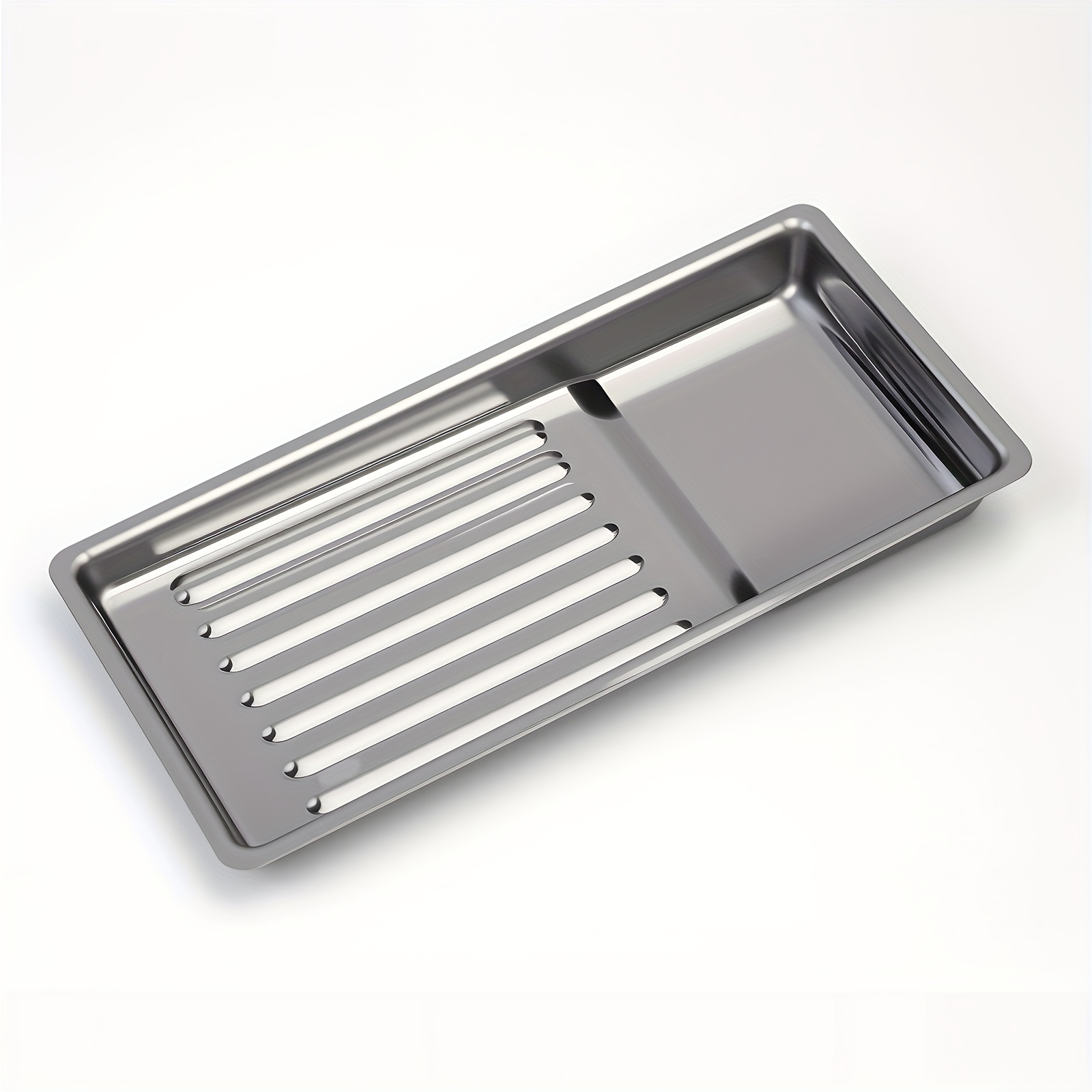 Image of 1pc Nail Drill Bits/scissor/brush/tweezers Manicure Tools Square Storage Tray, Stainless Steel Soak Off Sterilize Cleaning Dish, Nail Jewelry Decorations And Tools Display Disinfect Save Tray