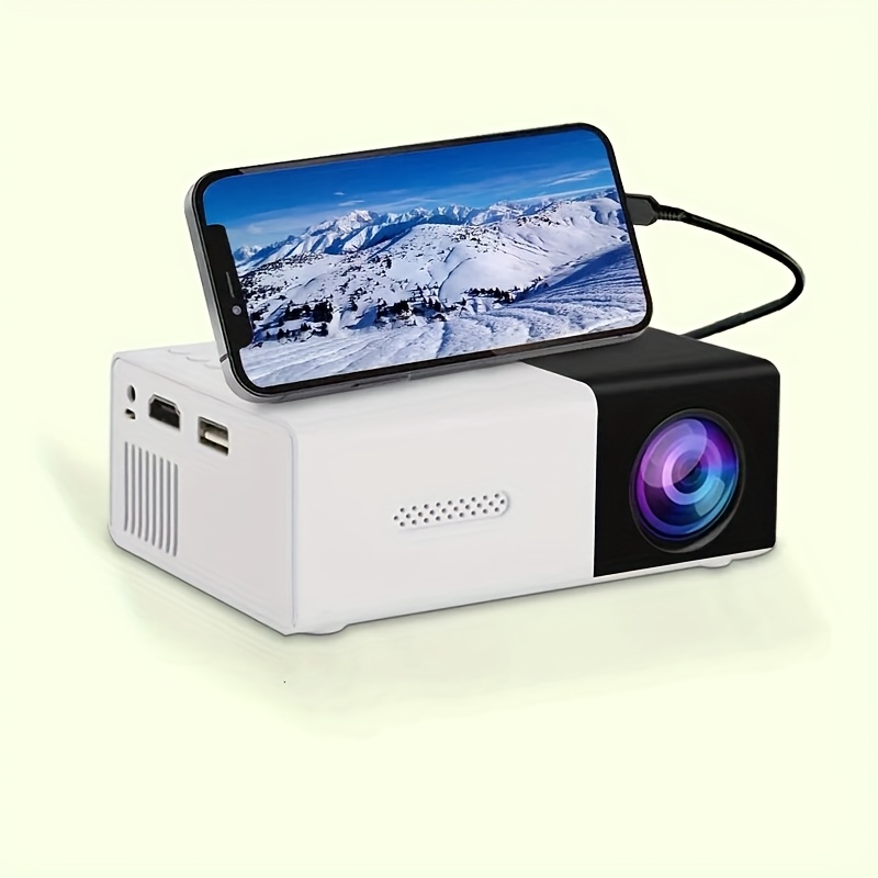 portable led mini projector with  , usb-powered compact movie projector, built-in speakers, compatible with smartphone, tablet, laptop, usb drive - home theater,  , gifts - orange & white  , mini portable projector, personal cinema, stylish accent, reliable performance, tech lovers,   compatible, highdefinition display, movie enthusiasts details 0