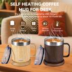 usb powered coffee heater and mug set with 10 hour auto off stainless steel ideal for office use no battery required christmas halloween thanksgiving coffee bar accessories travel mug with lid and handle travel mug with spout travel mug spout mug with lid mug warmer tea heater tea warmer cup heater tea little heater mug heater tea heater for brewing jug with heater on candle tea accessory tea pot base tea small heater