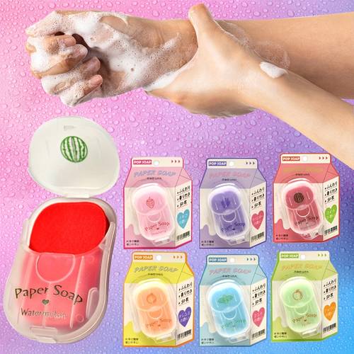 portable paper soap for outdoor travel disposable soap sheets personal disposable cleaning soap paper 50 sheets box