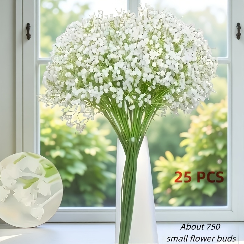 Image of 25 Bundles (750 Flowers) Are Essential For Valentine's Day, Wedding Decoration, Banquet, White Starry Sky Desktop Decoration, Hotel Decoration, Easter Party Decoration, , For Mother's Day