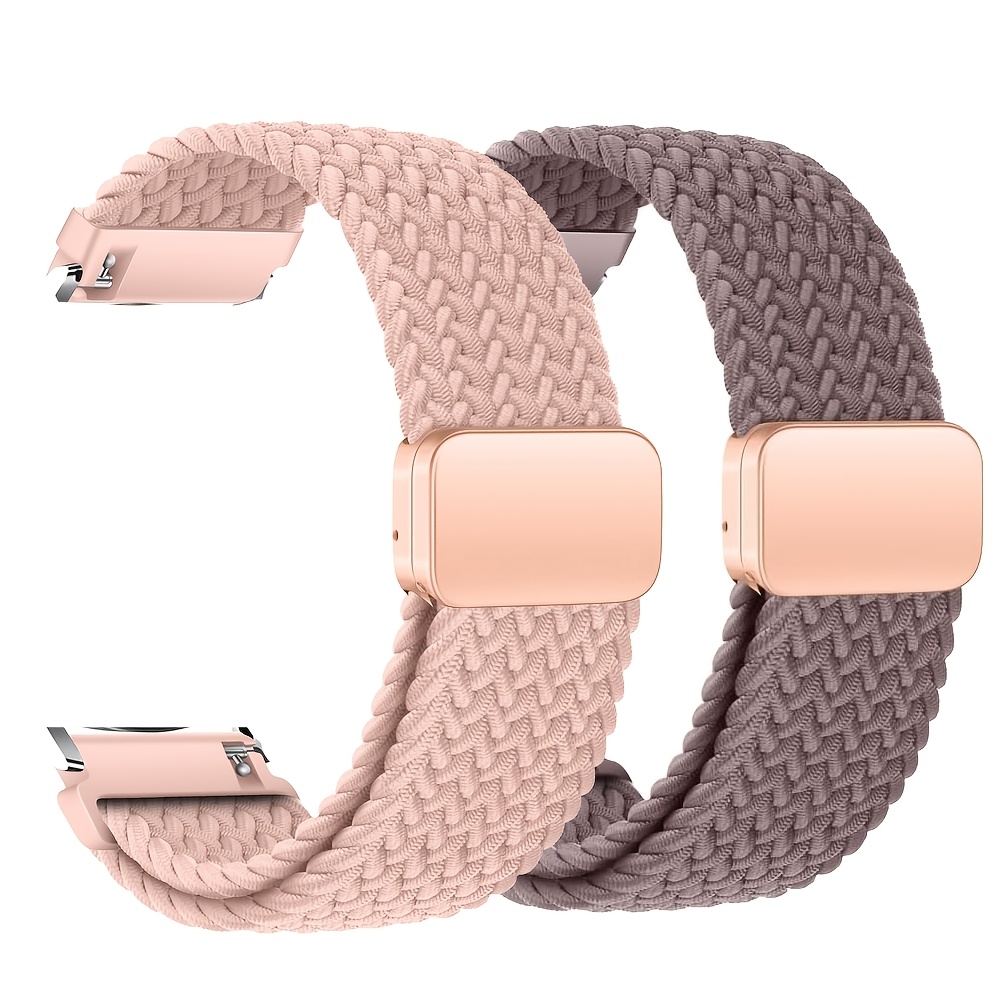 TEMU Lot de 2 s magnétiques en nylon élastique de 22 mm et 20 mm pour Huawei Watch GT 6 5 4, de 46 mm pour Samsung Galaxy Watch 6/4 Classic 47 mm 43