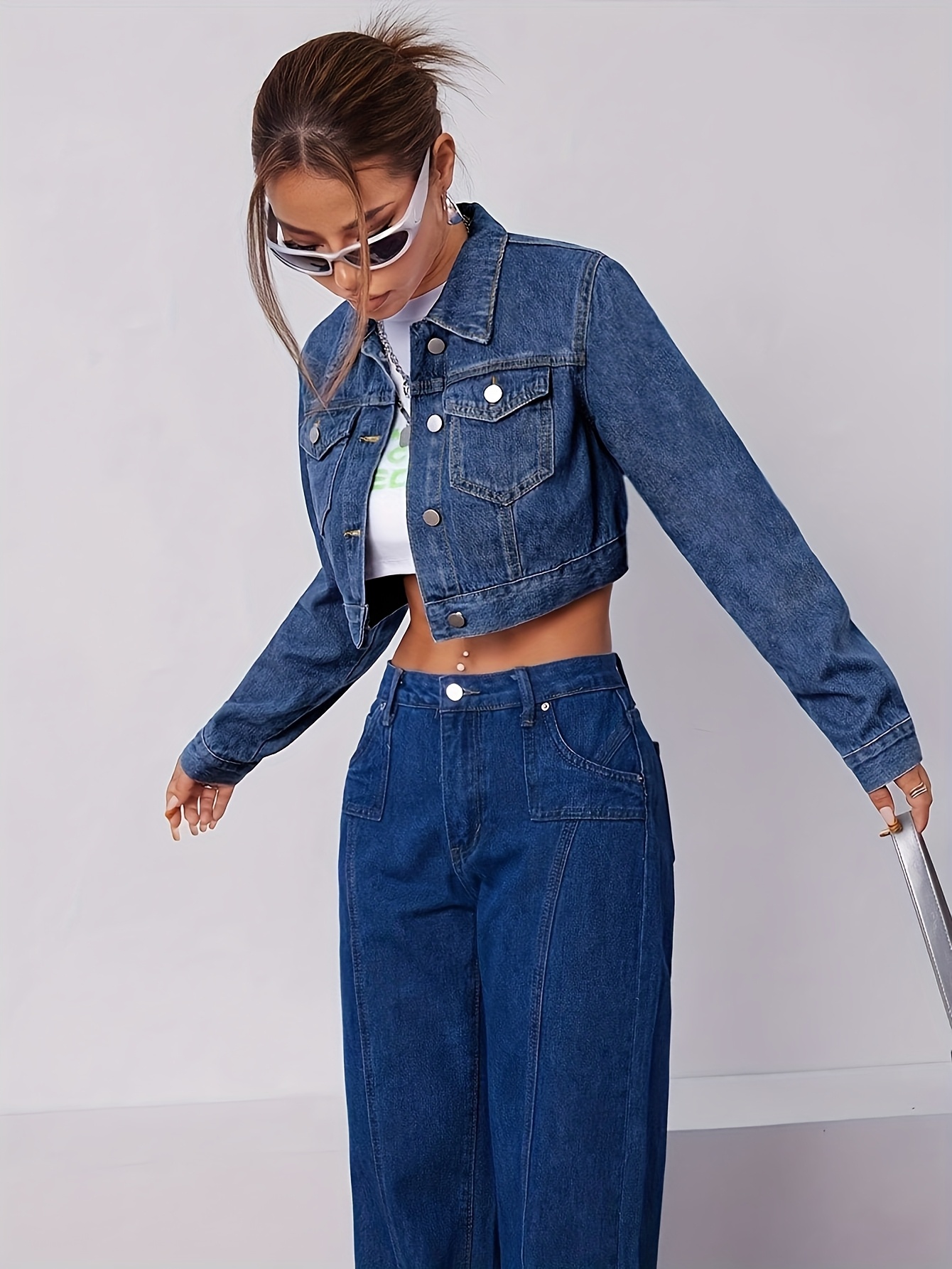 Women'S Lightweight Denim Jacket Casual Long Sleeve, Button-Up, Solid  Color, Spring/Summer/Fall Outerwear with Pockets, Spring Summer Jacket 