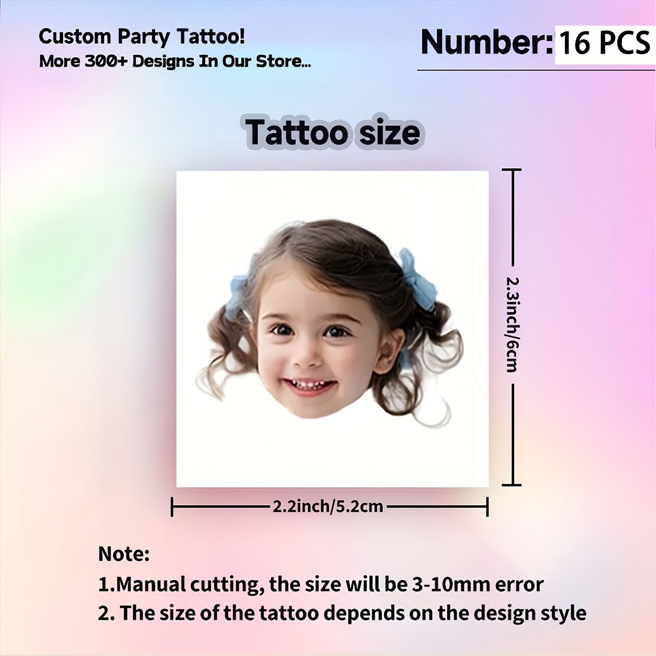 TEMU 16pcs Photo Pet And Couple Collage Personalized Photo Tattoos And For Party Body Art; Water-resistant, Skin-friendly And For Pet Celebrations,