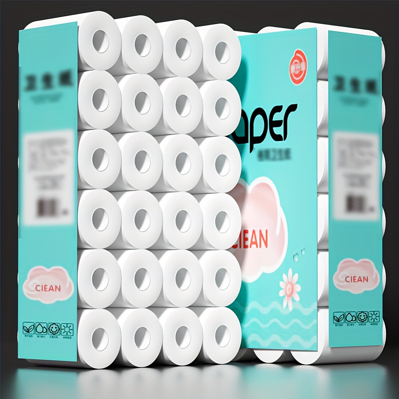 TEMU 120g 20 Rolls Roll Paper Hollow Roll Toilet Paper Native Wood Hotel Large Roll Paper Toilet Household Core Roll Paper