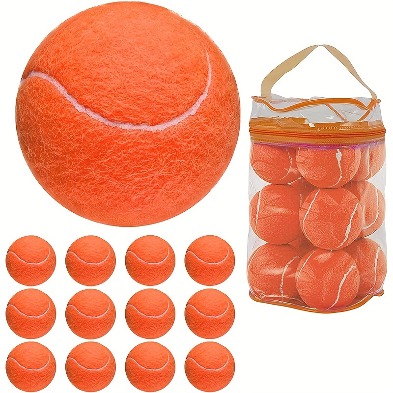 

12pcs, Durable Tennis Balls, High Bounce Practice Tennis Balls For Beginners, Portable For Outdoor Practice Training